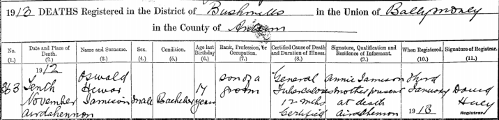 Oswald death certificate2